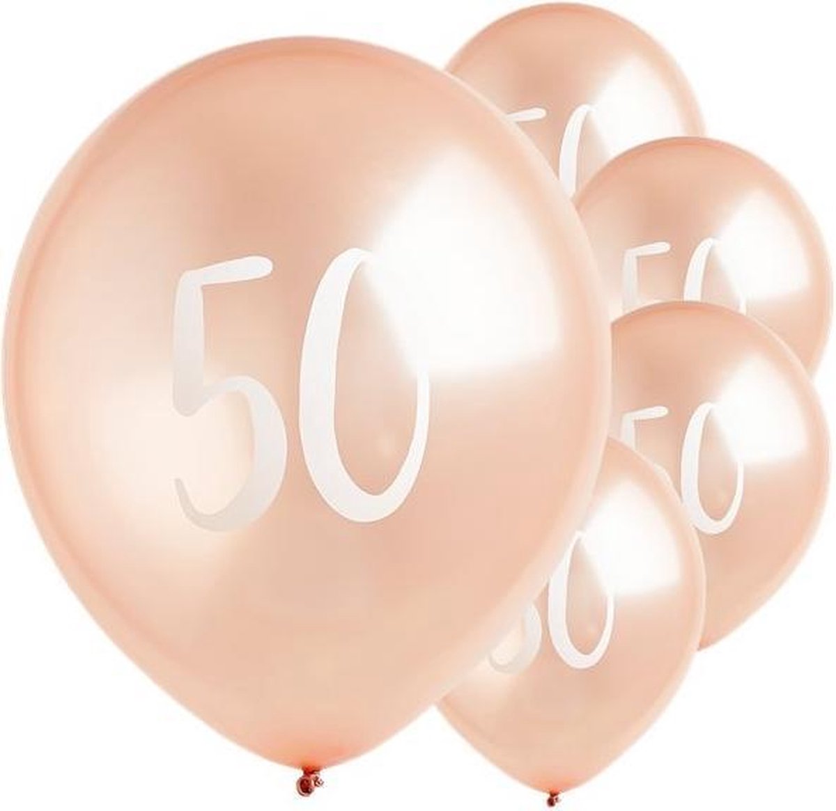 50 Jaar Ballonnen Set | 15 Stuks | Rose/Gold | Feestversiering | Decoratie